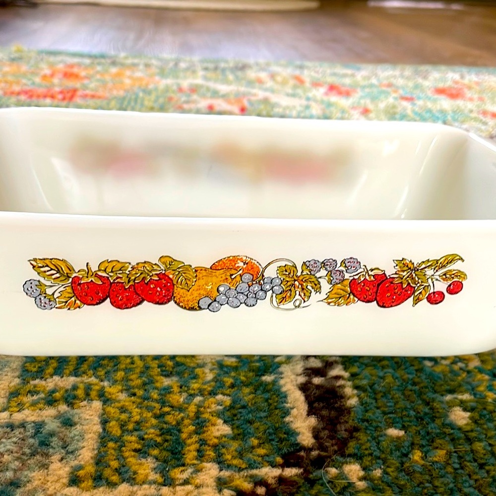 Vintage Fire King Nature’s Bounty Loaf Pan